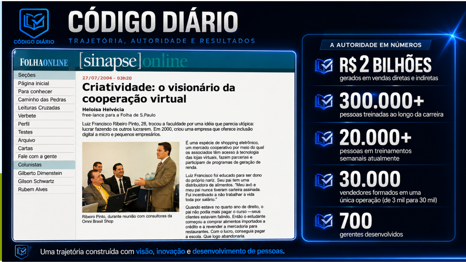 Reportagem sobre a trajetória de Luiz Francisco